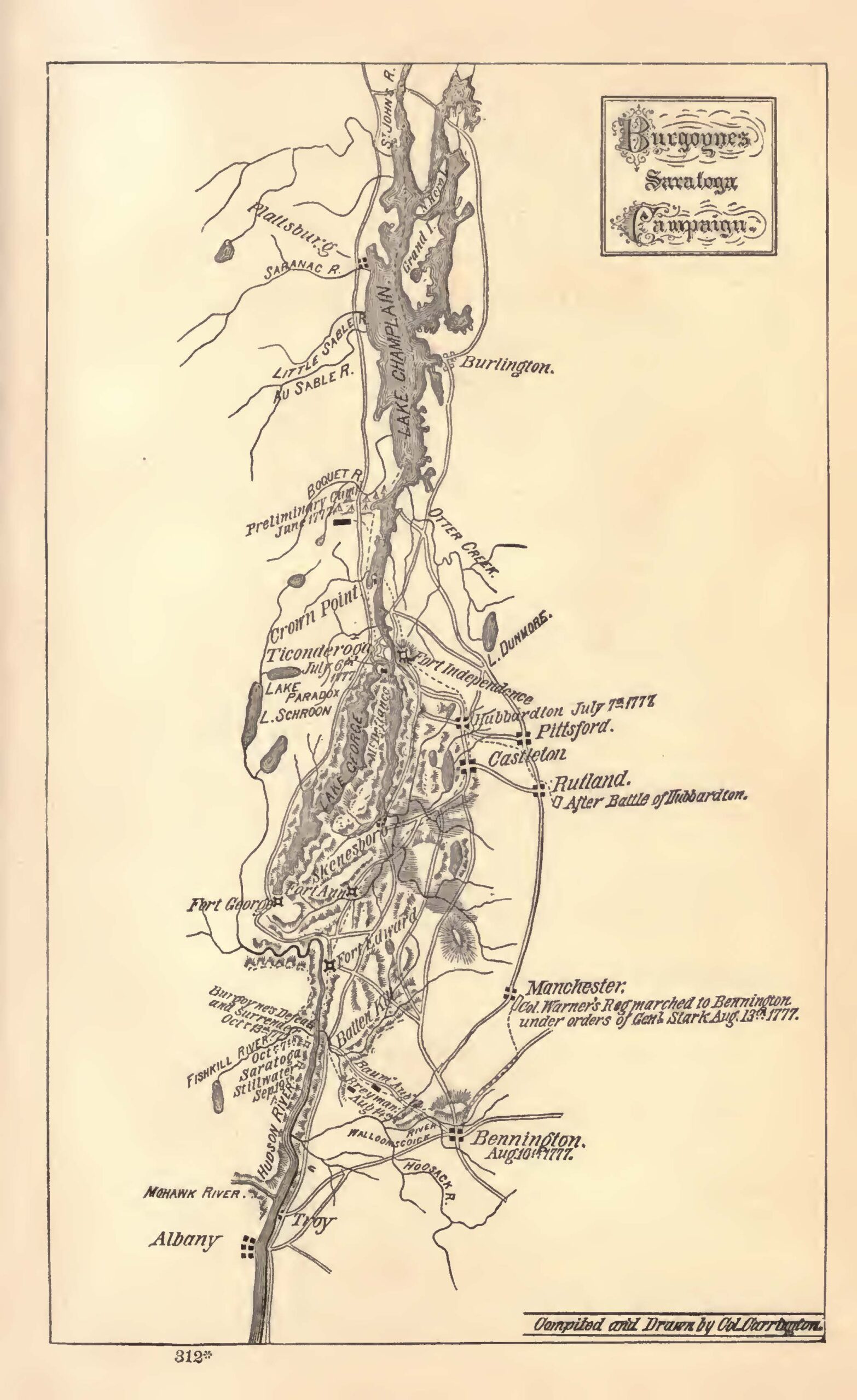 Map of Burgoyne's Saratoga Campaign